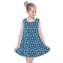 Girl Flower Pattern Blue Kids  Summer Dress View1