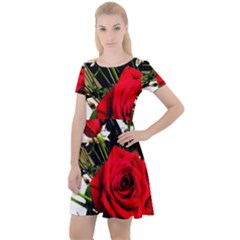 Roses 1 1 Cap Sleeve Velour Dress  by bestdesignintheworld