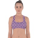 Pansies Pink Pattern Cross Back Hipster Bikini Top  View1