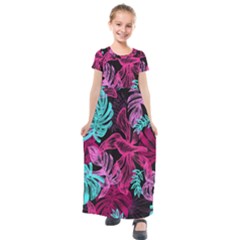 Leaves Kids  Short Sleeve Maxi Dress by Sobalvarro