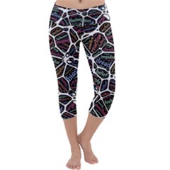 Mental Human Experience Mindset Capri Yoga Leggings by Wegoenart