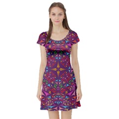 Kaleidoscope  Short Sleeve Skater Dress by Sobalvarro