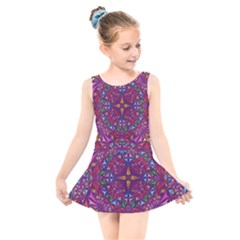 Kaleidoscope  Kids  Skater Dress Swimsuit by Sobalvarro