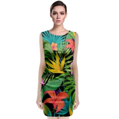 Tropical Greens Classic Sleeveless Midi Dress by Sobalvarro