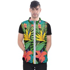 Tropical Greens Men s Puffer Vest by Sobalvarro