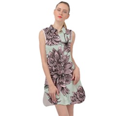 Flowers Sleeveless Shirt Dress by Sobalvarro