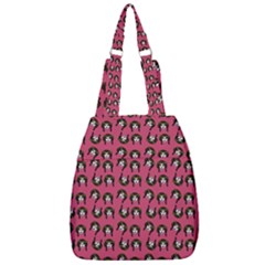 Retro Girl Daisy Chain Pattern Pink Center Zip Backpack by snowwhitegirl