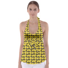 Retro Girl Daisy Chain Pattern Yellow Babydoll Tankini Top by snowwhitegirl