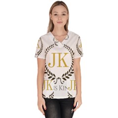 Jk Logo Women s V-neck Scrub Top by Jeanskings