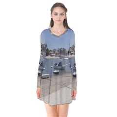 Balboa 1 3 Long Sleeve V-neck Flare Dress by bestdesignintheworld