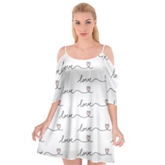 Pattern With Love Words Cutout Spaghetti Strap Chiffon Dress by Vaneshart