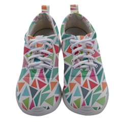 Colorful Triangle Vector Pattern Women Athletic Shoes by Vaneshart