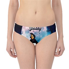 Funny Halloween Design With Skeleton, Pumpkin And Owl Hipster Bikini Bottoms by FantasyWorld7