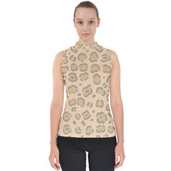 Leopard Print Mock Neck Shell Top by Sobalvarro