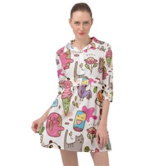 Set Kawaii Doodles Mini Skater Shirt Dress by Vaneshart