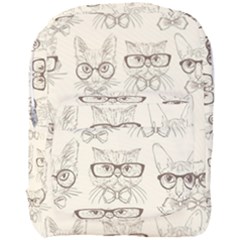 Seamless Pattern Hand Drawn Cats With Hipster Accessories Full Print Backpack by Vaneshart