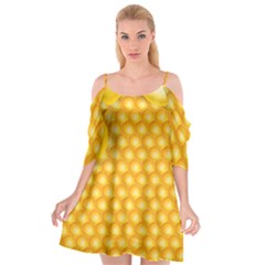 Abstract Honeycomb Background With Realistic Transparent Honey Drop Cutout Spaghetti Strap Chiffon Dress by Vaneshart