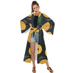 Seamless Pattern Pineapple Pattern Maxi Kimono by Vaneshart