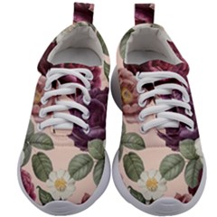 Romantic Floral Background Kids Athletic Shoes by Vaneshart