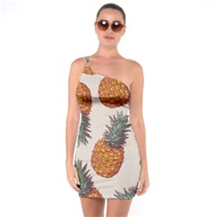 Seamless Pattern With Vector Illustrations Pineapples One Soulder Bodycon Dress by Vaneshart