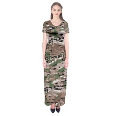 Fabric Camo Protective Short Sleeve Maxi Dress by HermanTelo