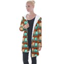 Bluegreen Pumpkins Longline Hooded Cardigan View1