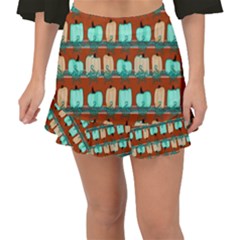 Bluegreen Pumpkins Fishtail Mini Chiffon Skirt by bloomingvinedesign