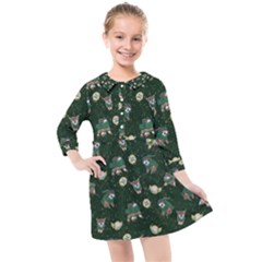 Grass Love Kids  Quarter Sleeve Shirt Dress by Mezalola