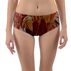 Autumn Colors Leaf Leaves Brown Red Reversible Mid-waist Bikini Bottoms by yoursparklingshop