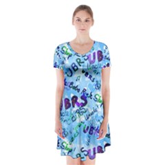 Ubrs Short Sleeve V-neck Flare Dress by Rokinart