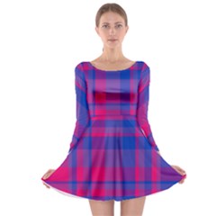 Bisexual Plaid Long Sleeve Skater Dress by NanaLeonti