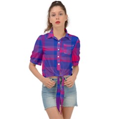 Bisexualplaid Tie Front Shirt  by NanaLeonti