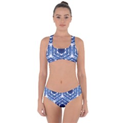 Indigo Hexagons Criss Cross Bikini Set by VeataAtticus