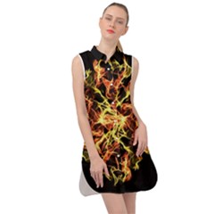 Ablaze Sleeveless Shirt Dress by litana