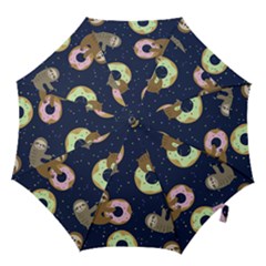 Cute Sloth With Sweet Doughnuts Hook Handle Umbrellas (medium) by Sobalvarro