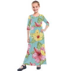 Hibiscus Kids  Quarter Sleeve Maxi Dress by Sobalvarro