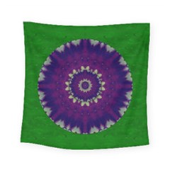 Mandala In Leaves,on Beautiful Leaves In Bohemian Style Square Tapestry (small) by pepitasart