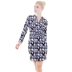 Ghosts Button Long Sleeve Dress by bloomingvinedesign