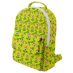 Carnation Pattern Yellow Flap Pocket Backpack (small) by snowwhitegirl