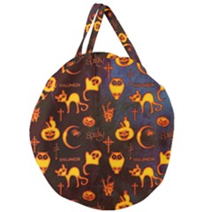 Funny Halloween Design Giant Round Zipper Tote by FantasyWorld7