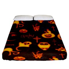 Funny Halloween Design Fitted Sheet (king Size) by FantasyWorld7