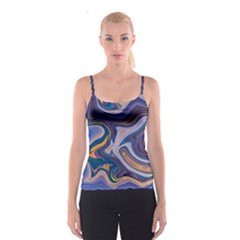 Liquid Marble Background Spaghetti Strap Top by Vaneshart