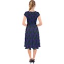 Black Rose Blue Cap Sleeve Front Wrap Midi Dress View2