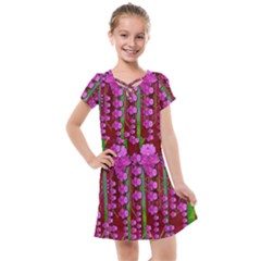 Jungle Flowers In The Orchid Jungle Ornate Kids  Cross Web Dress by pepitasart