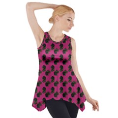 Black Rose Pink Side Drop Tank Tunic by snowwhitegirl