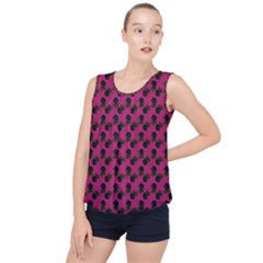 Black Rose Pink Bubble Hem Chiffon Tank Top by snowwhitegirl