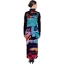 Albert Einstein Retro wall graffiti blue pink orange modern urban art grunge Turtleneck Maxi Dress View2