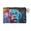 Albert Einstein Retro wall graffiti blue pink orange modern urban art grunge Canvas Cosmetic Bag (Large) View2