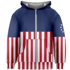 Betsy Ross Flag Usa America United States 1777 Thirteen Colonies Vertical Kids  Zipper Hoodie Without Drawstring by snek