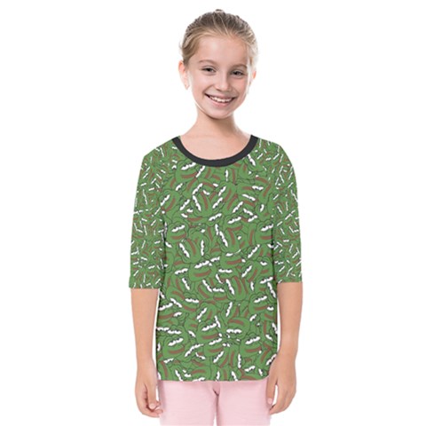 Pepe The Frog Face Pattern Green Kekistan Meme Kids  Quarter Sleeve Raglan Tee by snek